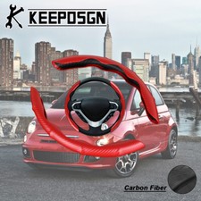 For Fiat 500 Abarth 124 Spider 15 Carbon Fiber Steering Wheel Cover Leather Rd
