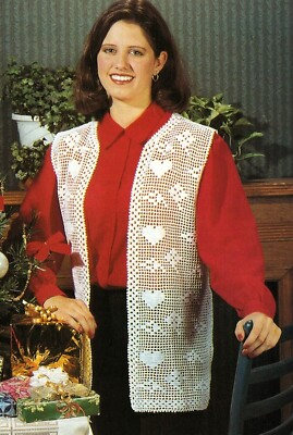PRETTY Hearts & Flowers Vest/Crochet Pattern INSTRUCTIONS ONLY