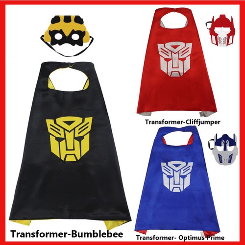 Superhero Cape & Mask for Boys Girls Kids Party Costume Set Spiderman Spidergirl - Picture 11 of 47