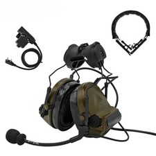 Tactical Headset with Rail Adapter Protection Headphone Noise-cancelling Earmuff