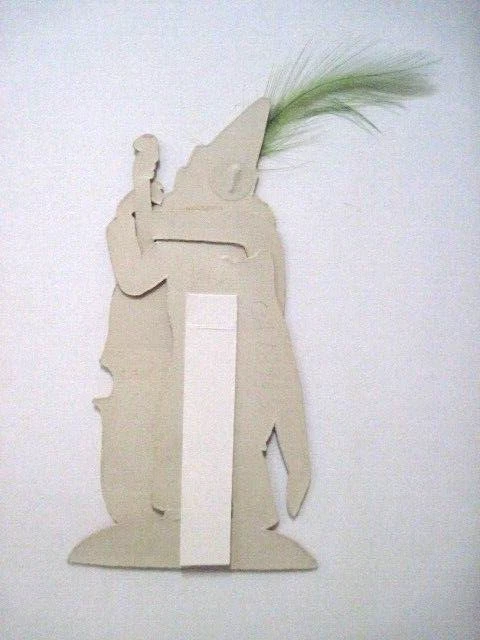 Fantástico violín de bajo troquelado de payaso vintage con pluma verde real * Foto 2 de 2