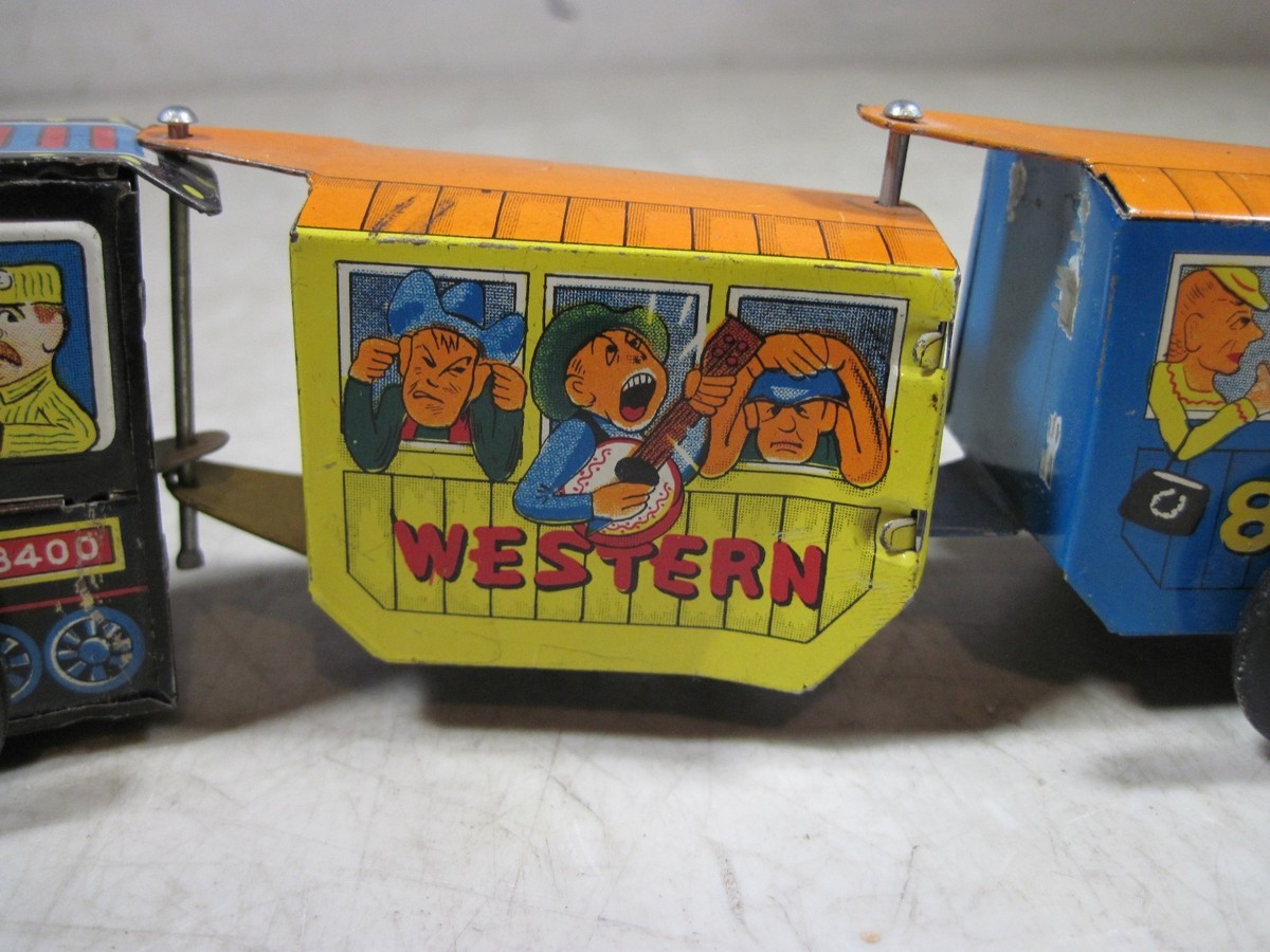 Vintage Wind Up Western Express 8400 Tin Toy Train TT