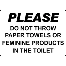 Please Do Not Throw Paper Towels Products Toilet Aluminum Metal Sign