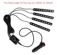 4X RGB 36 Colors Motorcycle ATV 36 LED Neon Under Glow Accent Light Strip Kit