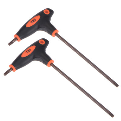 2pcs Tamper Proof Torx Key T25 T-Handle Star Wrench for Auto Maintenance