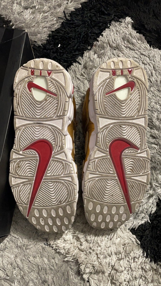 Size 8.5 - Nike Air More Uptempo x Supreme Metallic Gold