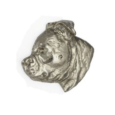Staffordshire Bull Terrier, Staffordshire Bullterrier  - Versilberte Hundebrosch