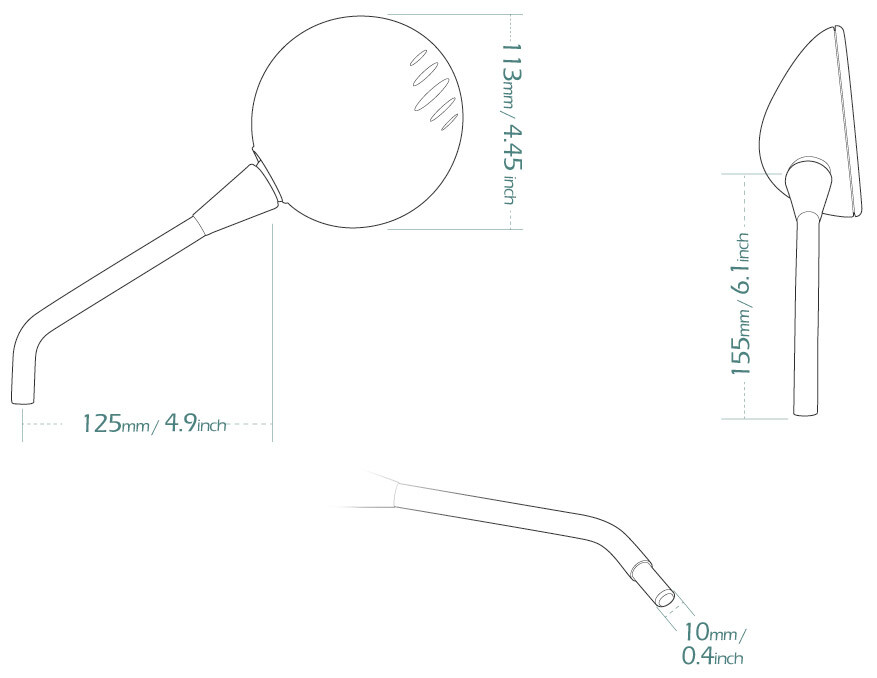 -OE replacement mirrors FB-247 for BMW R 1200GS/ R 1200 R Black pair