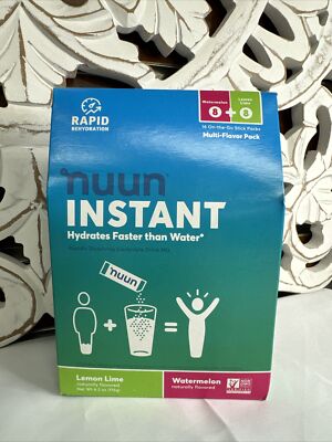 Nuun INSTANT Hydration ELECTROLYTES Powder MULTI Pack 16pc- 8 Lime 8 Watermelon