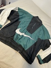 Vintage Nike Jacket Mens XL Green Track Big Swoosh Logo Full Zip Windbreaker 90s
