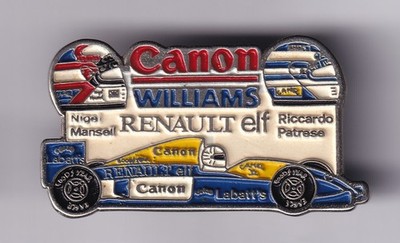 PIN'S F1 FORMULA ONE WILLIAMS RENAULT ELF LABATT'S CANON CAMEL RICCARDO PATRESE