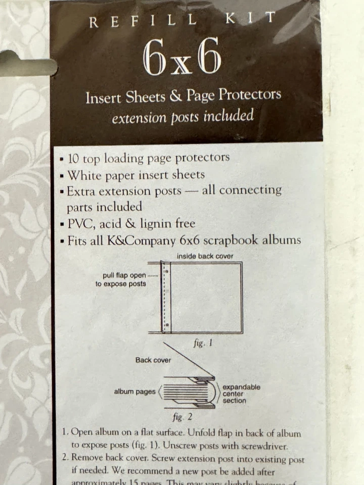 K&Company 6 x 6 White Insert Sheets & Page Protectors  LOT of 2 pks - Image 2 of 4