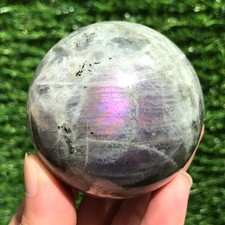 280G Rare Purple Labradorite Ball Crystal Sphere Mineral Specimen Energy Healing
