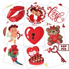 winthrop Valentine's Day Temporary Tattoos for Kids 240 Pcs