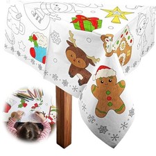Color Your Own Christmas Tablecloth- Fun Holiday Kids' Table Activity- 50" x