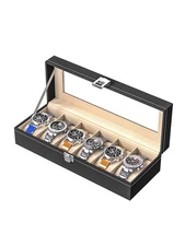 Watch Display Case For Men,Leather Watch Organizer Box,Watch Travel Organizer...