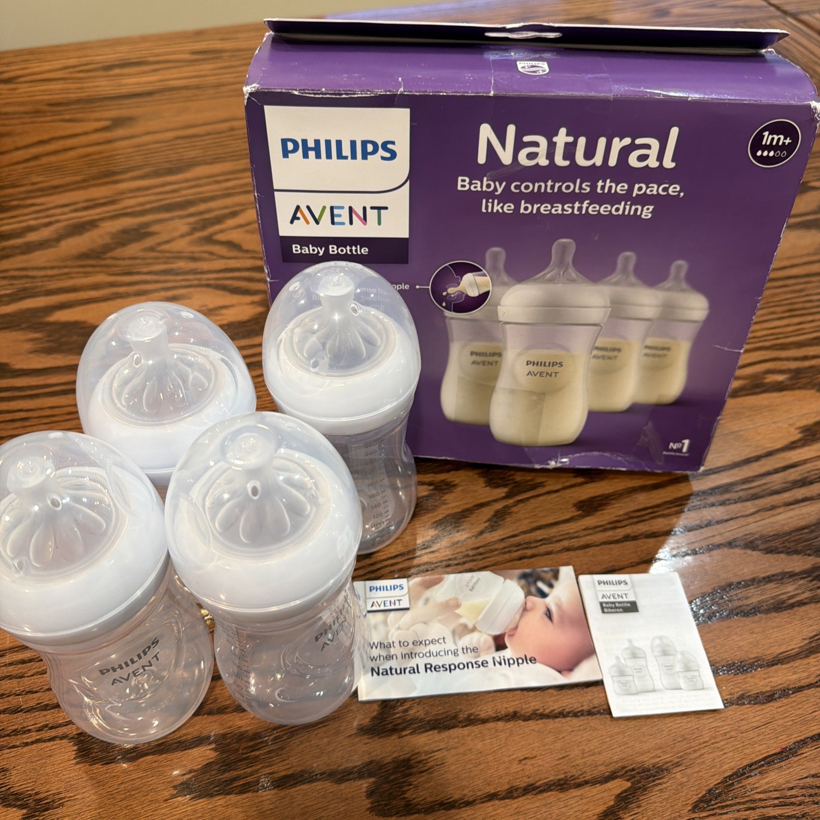 Philips Avent Natural Baby Bottles, 9oz, Medium Flow Nipples