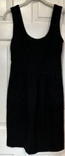 Diane Von Furstenberg Little Mini Black Dress Size 8 Sleeveless Stretch Pockets