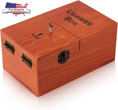 Fully Assembled Wooden Useless Box Leave Me Alone Machine Desk Toy Gag Gift