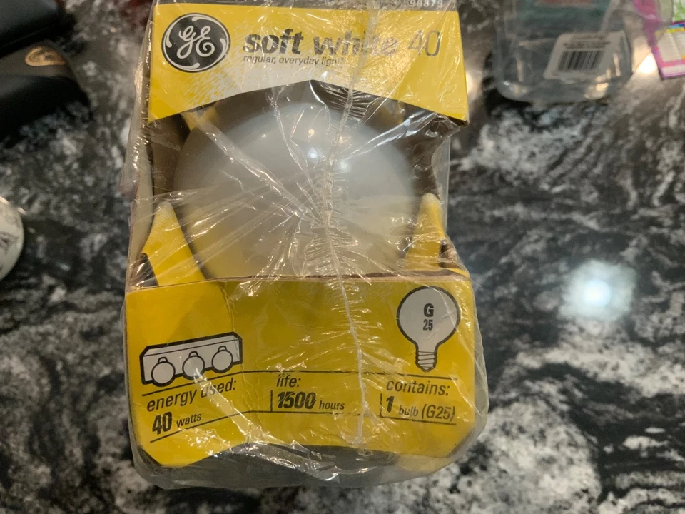 GE 40 Watt Soft White G25 90879 Vanity Globe Light Bulbs Medium Base 4 PACK - Image 4 of 4