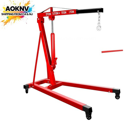 #ad 2 Ton Folding Hydraulic Workshop Crane Lift 4400 Lbs Engine Hoist Cherry Picker $184.50