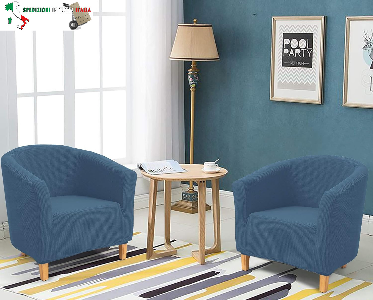 Copripoltrona Chesterfield Jacquard: Fodera Elastica per Sedia Club - 3