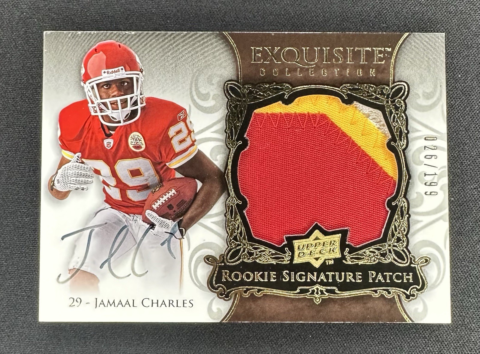 Jamaal Charles UD Exquisite Collection #148 Autograph Patch