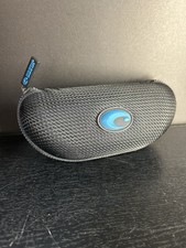 Costa Del Mar EVA Zipper Sunglass Case Genuine Hard Shell Black Blue