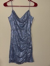 Windsor Womens Medium Sparkle Blue Going Out/homecoming Dress