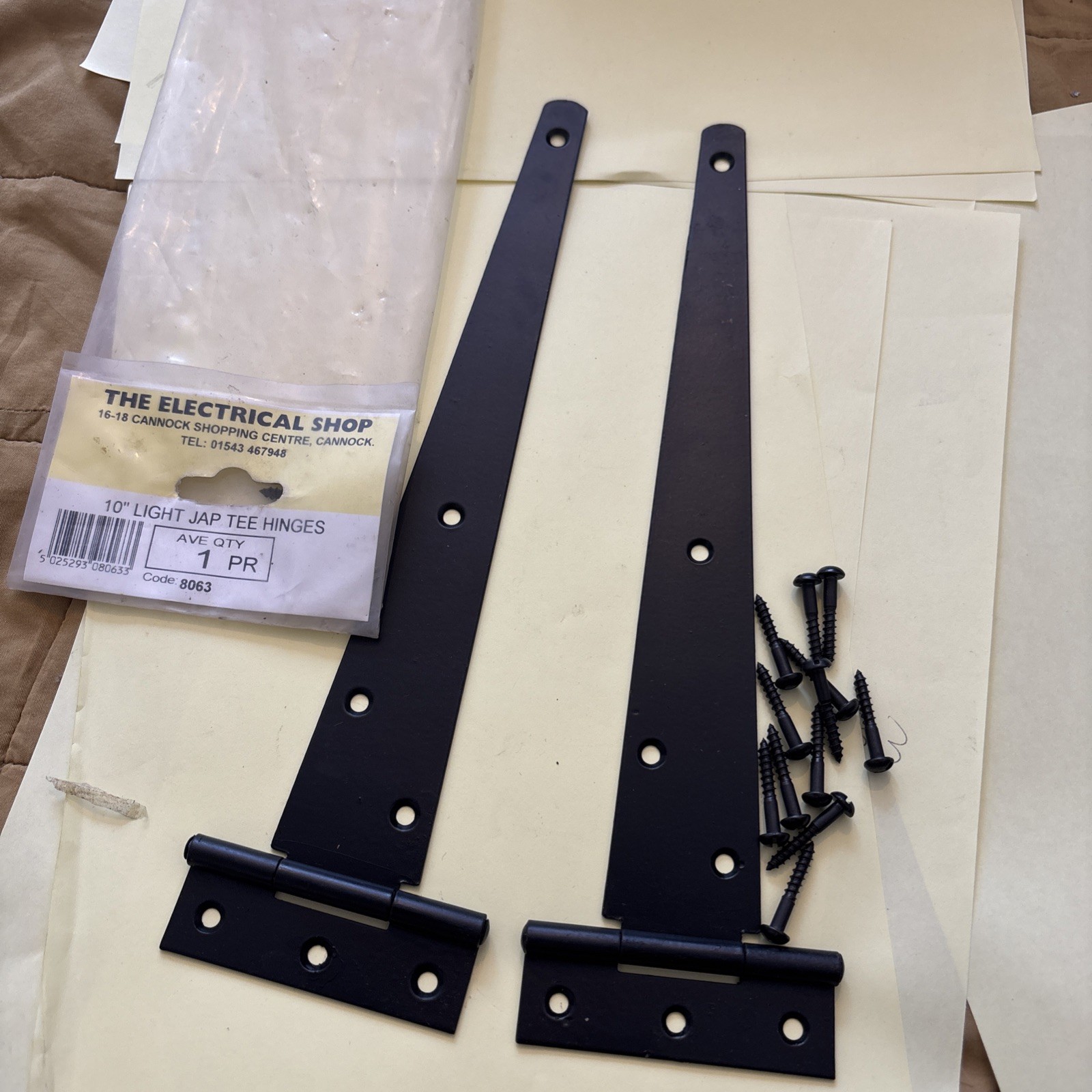 Heavy Duty Tee Hinges Black Garden Shed Gate Stable Doors