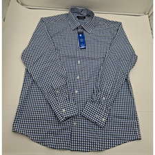 Nautica Slim Fit Men's Dress Shirt - Blue Plaid - Size: L 16-16.5, 32/33 , New