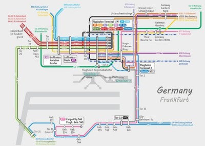 Frankfurt Transit Karte Wandkunst Moderne Urbane Dekoration Stadtkarte