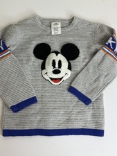 Disney Mickey Mouse Sweater Boys 4 Pullover Knit Striped Long Sleeve