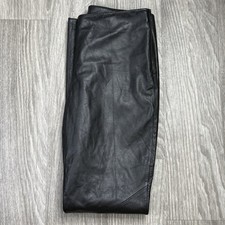 Vintage Y2K Ralph Lauren Black Leather Pants Bootcut Side Zip Women s Sz 6