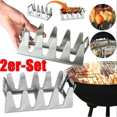 Edelstahl Hähnchenschenkel Spareribs Baconhalter Grill-Halter Grill Zubehör BBQ