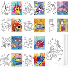 10 Pcs Pre Drawn Canvas for Painting Preprinted Stretched Cotton Canvas for A...