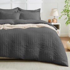 FUANNA Duvet Cover King Size, Super Soft Seersucker Duvet Cover Set, 3-Piece ...