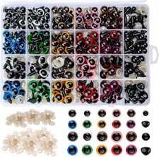600 St&uuml;ck Sicherheitsaugen f&uuml;r H&auml;keltiere, 6 Gr&ouml;&szlig;en f&uuml;r Amigurumi & Basteln