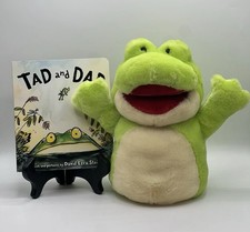 New Ganz Plush Puppet Party Green Frog Hand Puppet H10836   Tad  Dad Book