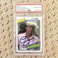 Chevy Chase Signed Custom Caddyshack Card PSA 10 Auto Actor Entertainment 