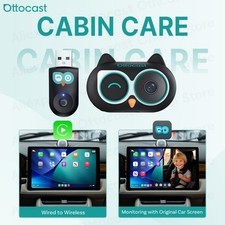2in1 Ottocast Cabin Care Wireless CarPlay Adapter+Baby Camera 1080P HD Night Vis