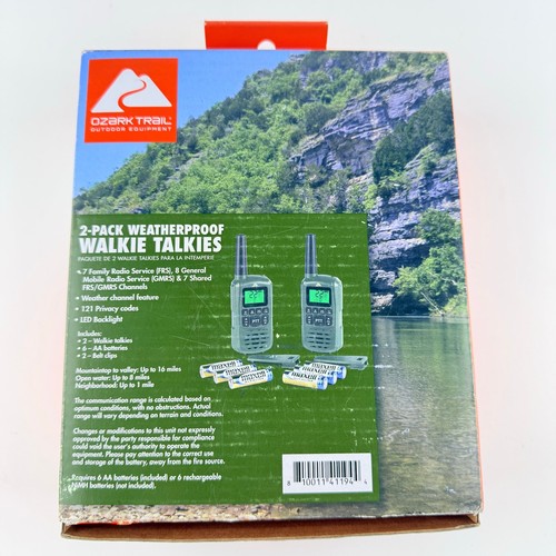 Walkie Talkies Ozark Trail 16 millas 22 canales resistentes a la intemperie IPX4 nuevo en caja nuevo en caja - Imagen 2 de 5