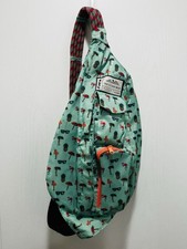 KAVU Crossbody Rope Sling Bag Tropical Flamingo Pineapple Outdoor Hiking Pockets