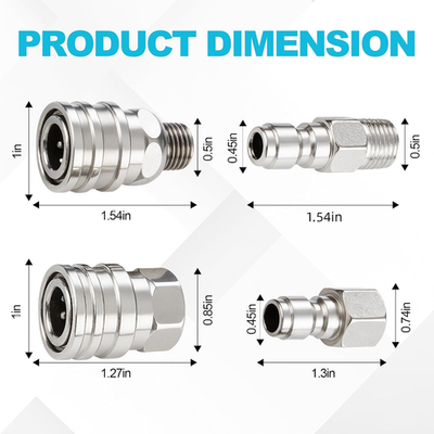 #ad 4 PCS Pressure Washer Coupler Quick Connect Fittings，1 4 in NPT Female and Ma... $20.08