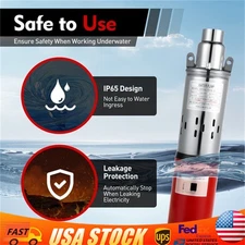 12V DC Submersible Pump Deep Well Water Pump Stainless Steel 12 Volt NEW