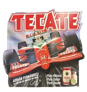 Adrian Fernandez Tecate Beer Sign Metal Tin Wall Decor