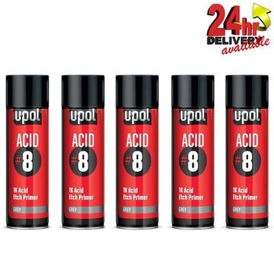 5 x U-Pol Acid8 1K Ätzgrundierung 450ml Autolack Sprühlack schnelltrocknend Aluminium Upol