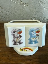 Vintage Care Bears Double Panel Ceramic Holder with Cheer Bear Grumpy Bear
