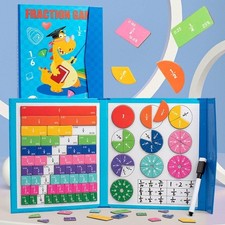 ZIYIME Magnetic Tiles for Fractions,Fractional Calculation,Fraction Circles Book