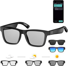 AI Smart Glasses for Men & Women with Chat GPT, Photochromic Lenses, Bluetooth T